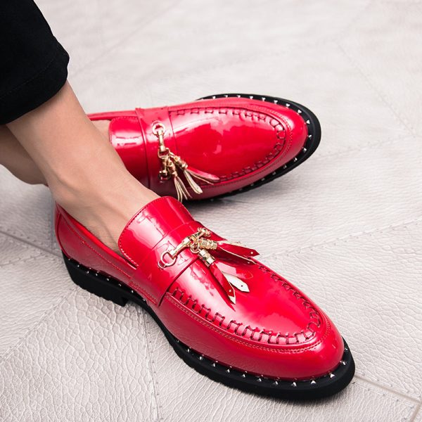 Men's Casual Pointed Creative Solid Color Leather Shoes - Image 4