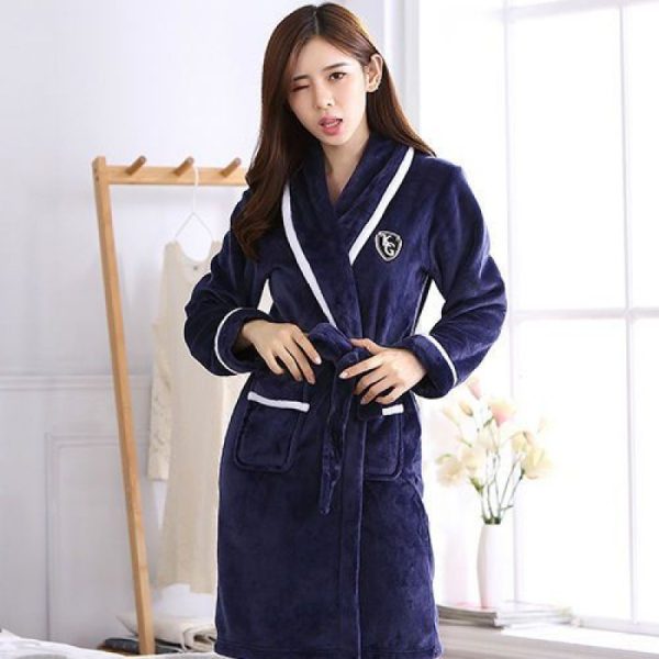 Flannel Thickened Long Section Bathrobe Men - Image 8
