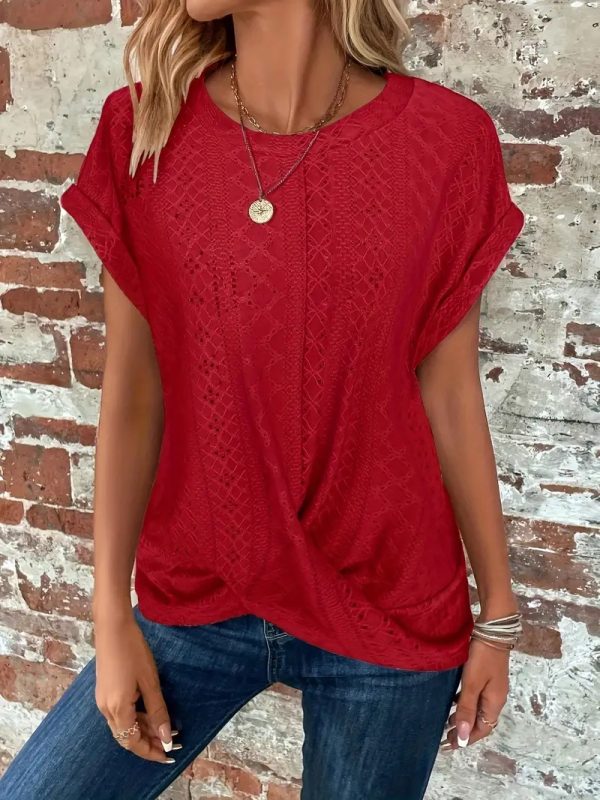 Casual Round Neck Women's Short Sleeved Top - Image 2