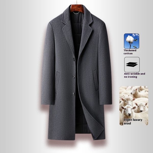 Men's Woolen Coat Business Casual Long - Image 8