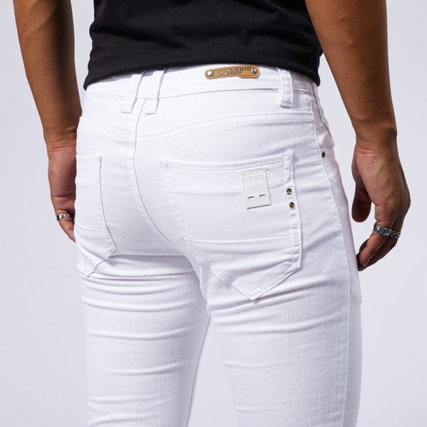 Men's European And American-style White Stretch Skinny Jeans - Image 2