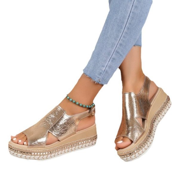 Women's Plus Size Rope Bottom Platform Sandals - Image 5