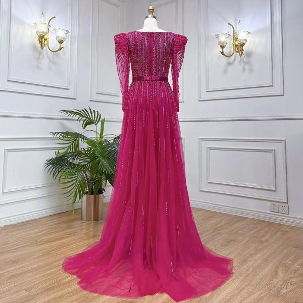 Rose Red Host Performance Evening Dress - Image 4
