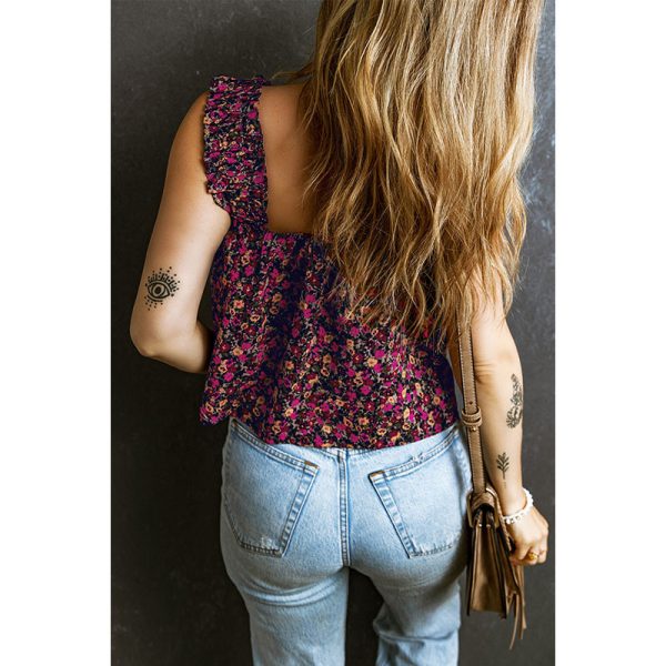 Fashion Floral Short Vest Women Ruffles - Image 5