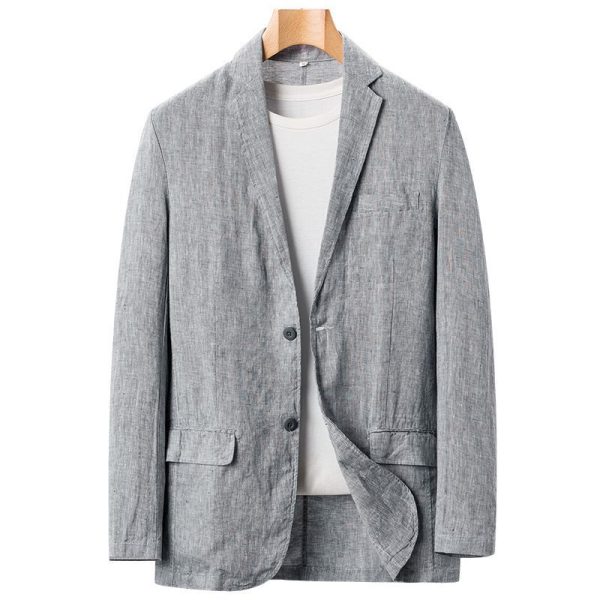 Linen Loose Plus Size Suit Men's Casual Jacket - Image 5