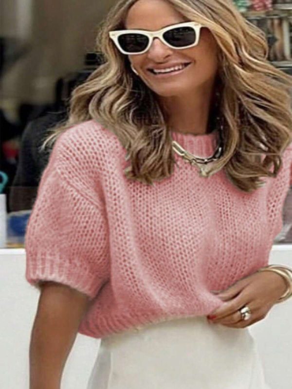French Style Elegant Short Sleeve Sweater - Image 7