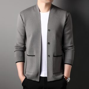 Simple Youth Fastener Decoration Sweater Coat