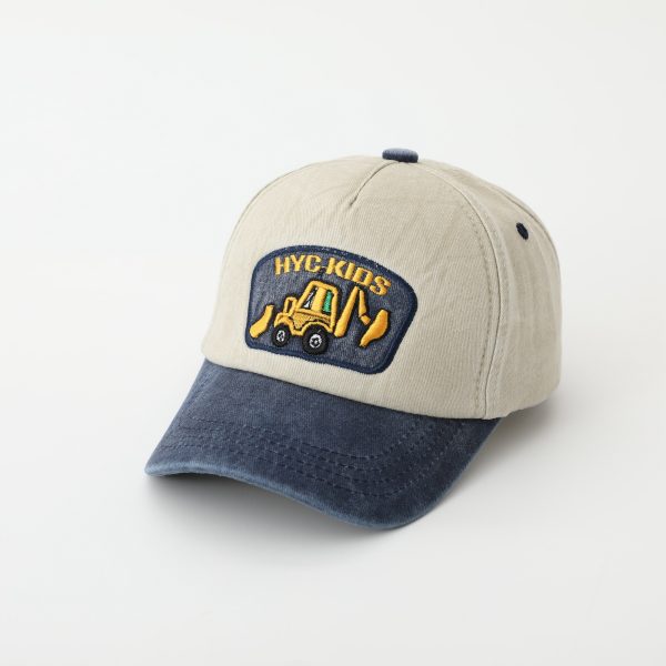 Cartoon Excavator Washed Baseball Cap - Image 2