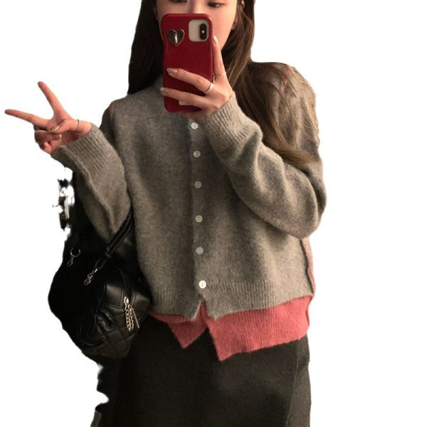 Autumn New Round Neck Slimming Casual Sweater Coat - Image 5