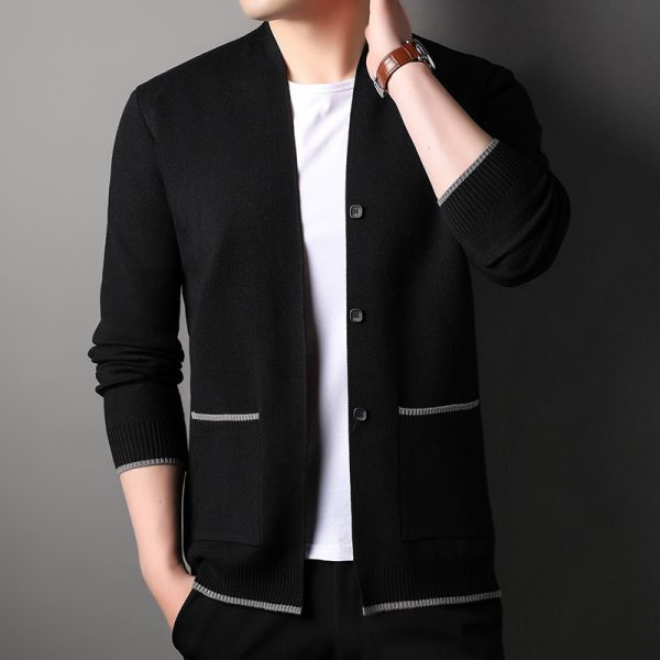 Simple Youth Fastener Decoration Sweater Coat - Image 4