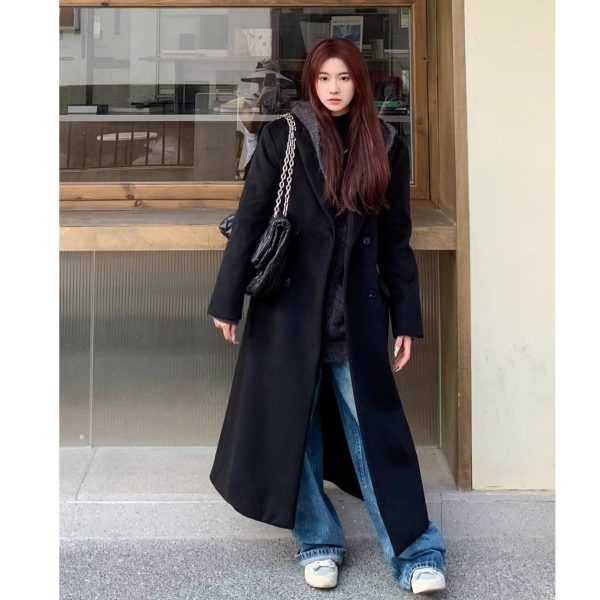 Long Woolen Coat Woolen British Style Trench Coat Spring - Image 2