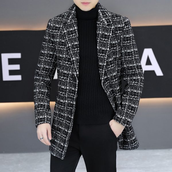 Men's Chenille Mid-length Coat - Image 3
