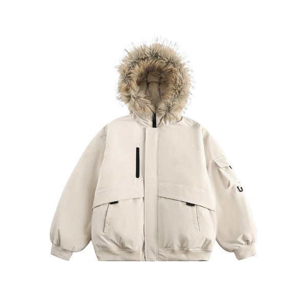Retro Fur Collar Hood Parka Down Jacket Women's Winter Thickened - Image 5