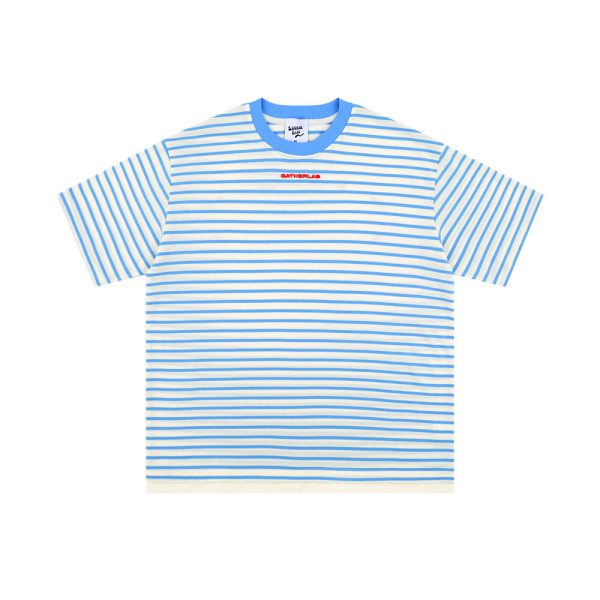 Striped Round Neck Short Sleeve T-shirt Men's Casual Top