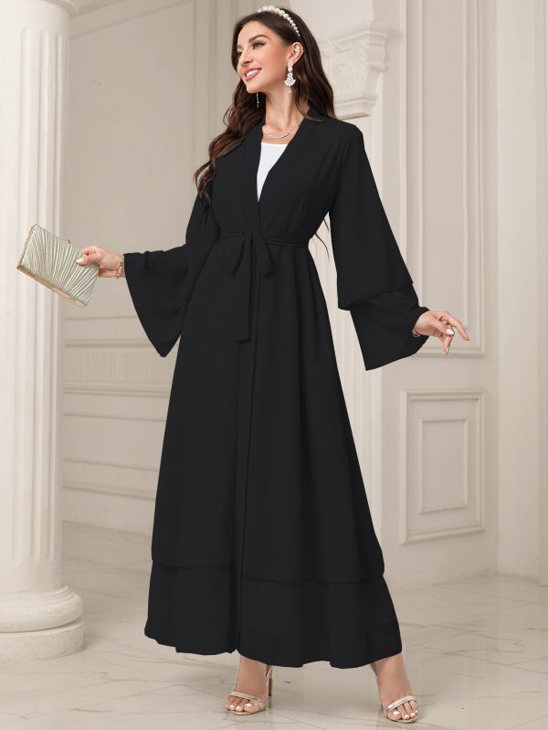 Middle East Solid Color Chiffon Plus Size Women's Gauze Robe - Image 9