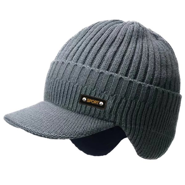 Warm Ear Protection Hat Men's Thickened Woolen Cap - Image 4