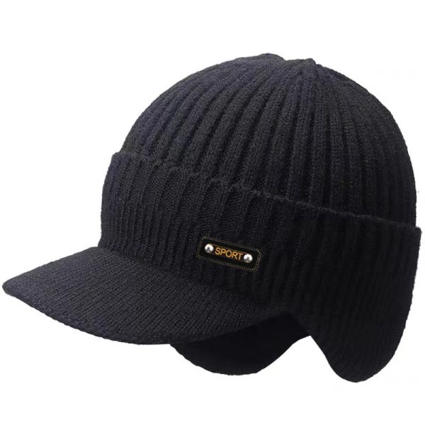 Warm Ear Protection Hat Men's Thickened Woolen Cap - Image 2