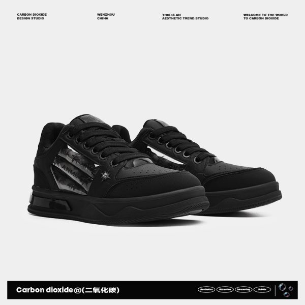 Couple's Black All-match National Fashion Platform Star Pattern Sneakers - Image 6