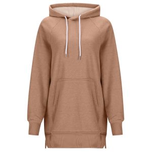 Women's Solid Color Hooded Split Shoulder Sleeve Sweater