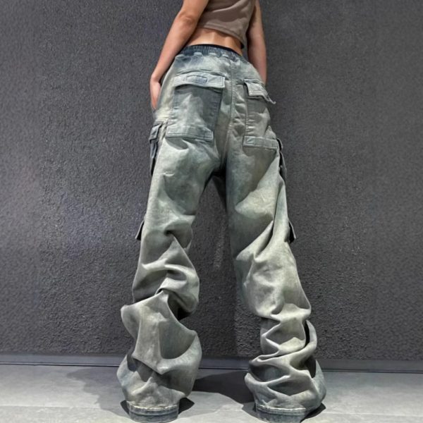 High Street RO Style Multi-pocket Workwear Mop Jeans - Image 2