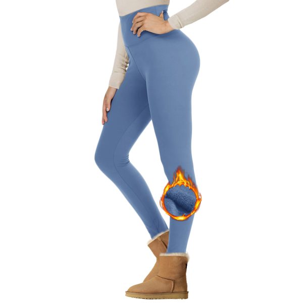 Velvet Padded Leggings High Waist Warm Hiking Workout Lady - Image 9