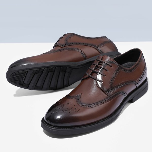 Fashion New Brogue Leather Shoes Men - Image 4