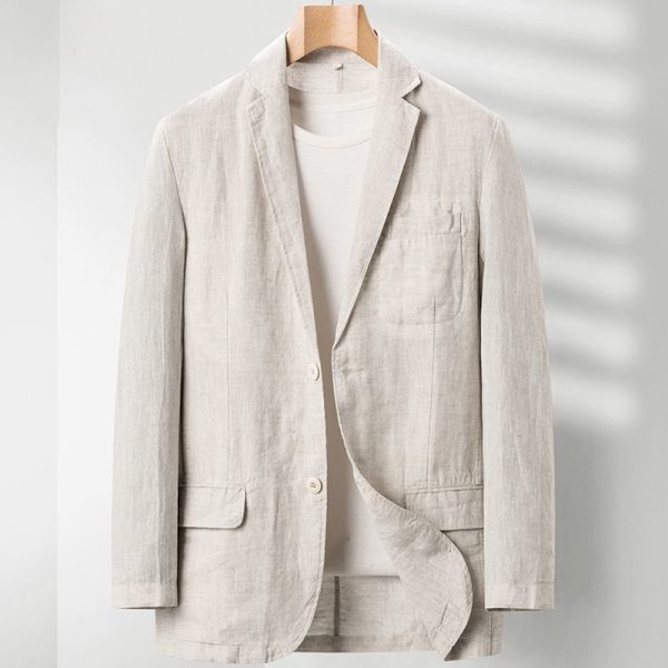 Linen Loose Plus Size Suit Men's Casual Jacket - Image 7