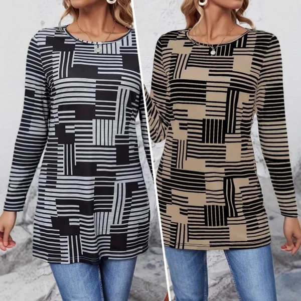 Fashion Casual Crew Neck Top T-shirt Women's Clothing - Image 2