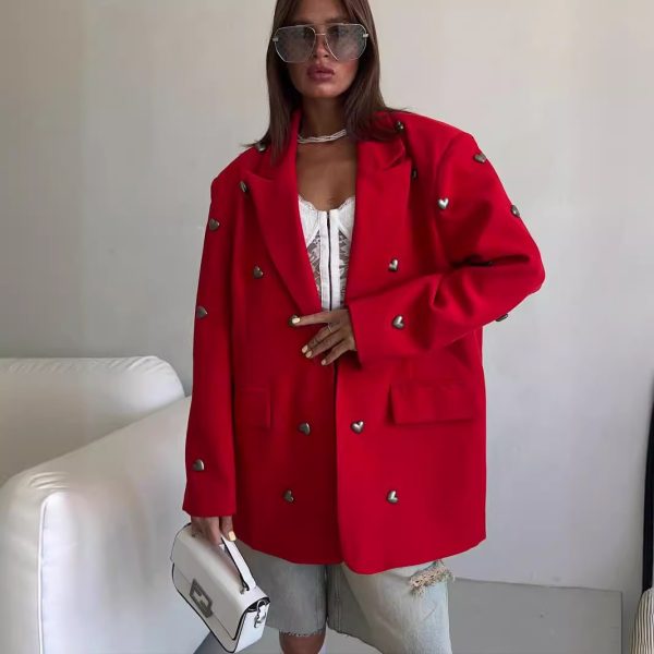 Fashion Love Decorative Suit Jacket For Women - Image 3