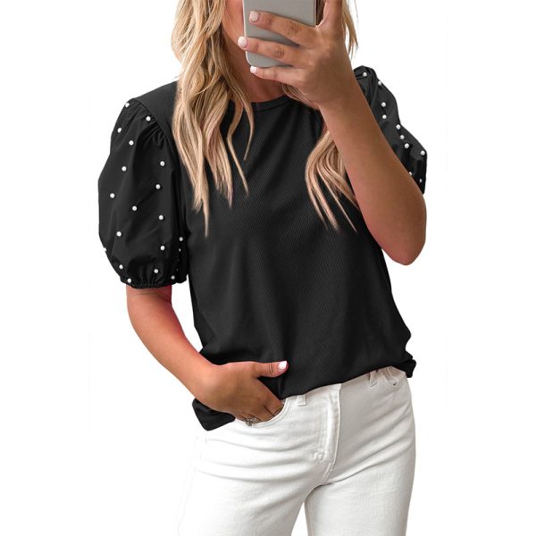 Summer New Solid Color Round Neck Pullover Simple Women - Image 6
