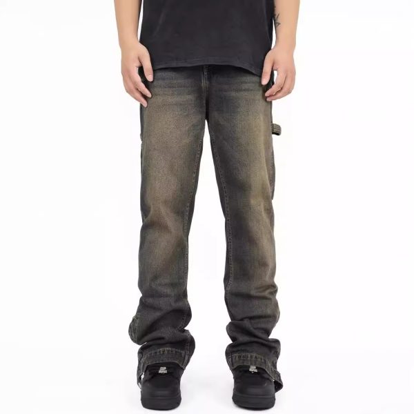 Street Scrape Straight High Street Casual Jeans Men - Image 2