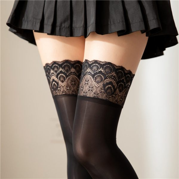 Peacock Lace Knee Socks Thin Light Stockings - Image 2