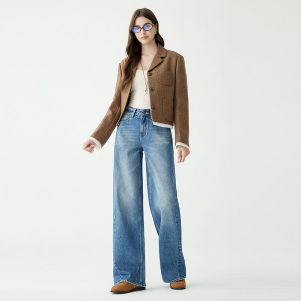 Women's High-waist Mopping Pants Narrow Version Straight All-matching Wide Leg - Image 3