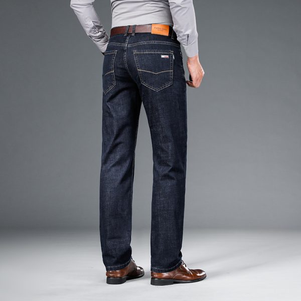 Loose Straight Business Washed Jeans - Image 3