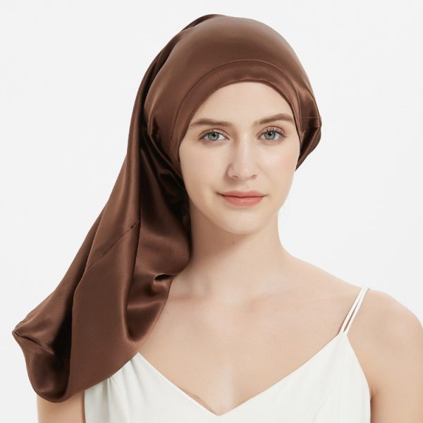 Women's Simple Silk Long Lace-up Nightcap - Image 9