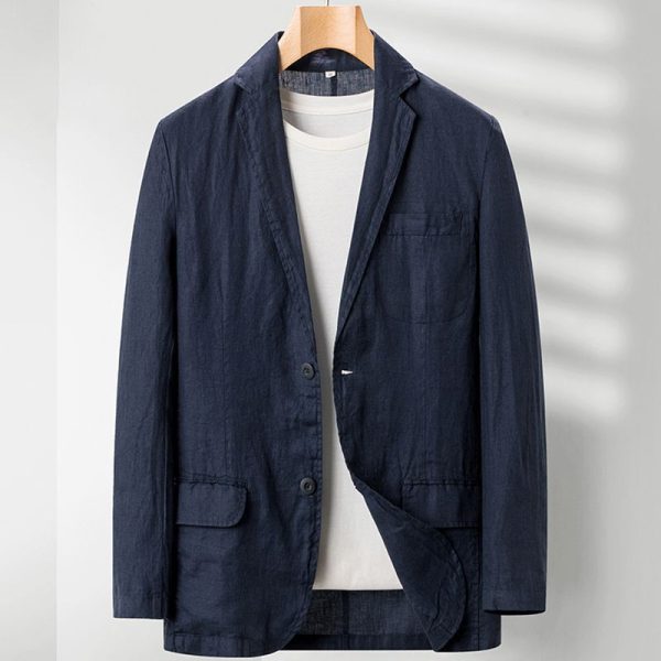 Linen Loose Plus Size Suit Men's Casual Jacket - Image 6