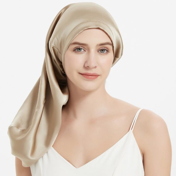Women's Simple Silk Long Lace-up Nightcap - Image 7