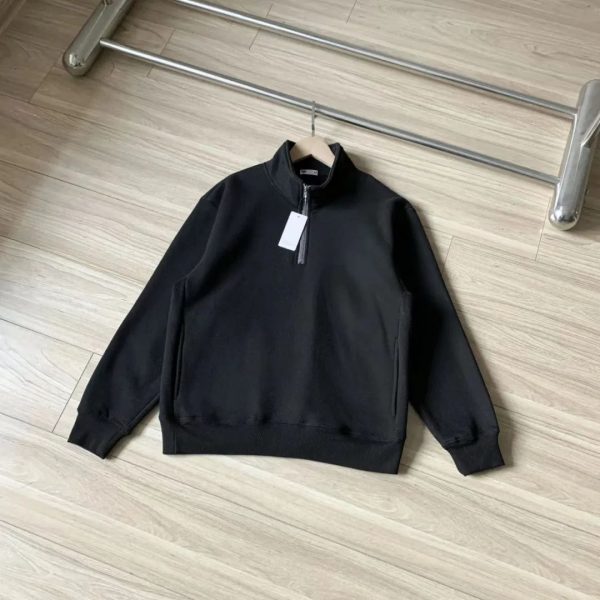 Men's Thick Loose Half Zipped Stand Collar Top - Image 7