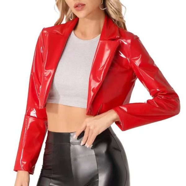 European And American Jacket Short Motorcycle Midriff Outfit Coat - Image 3