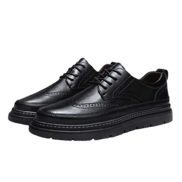 Men's Brogue Korean-style British Men Leather Shoes - Image 5