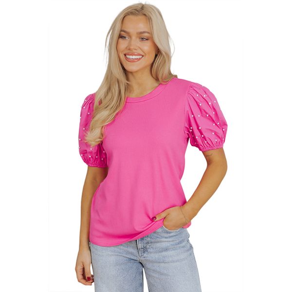 Summer New Solid Color Round Neck Pullover Simple Women - Image 5