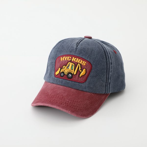 Cartoon Excavator Washed Baseball Cap - Image 7