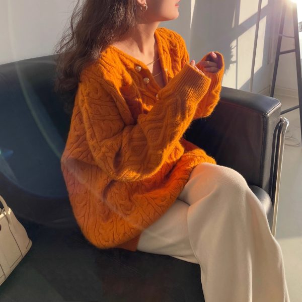 Gentle Elegant Pullover Knitted Top Loose - Image 3