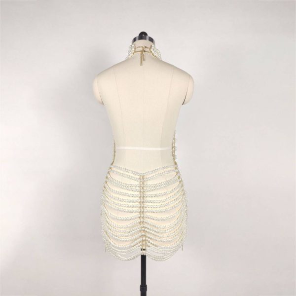Beaded Halter Fashion Party Banquet Performance Dress - Image 4