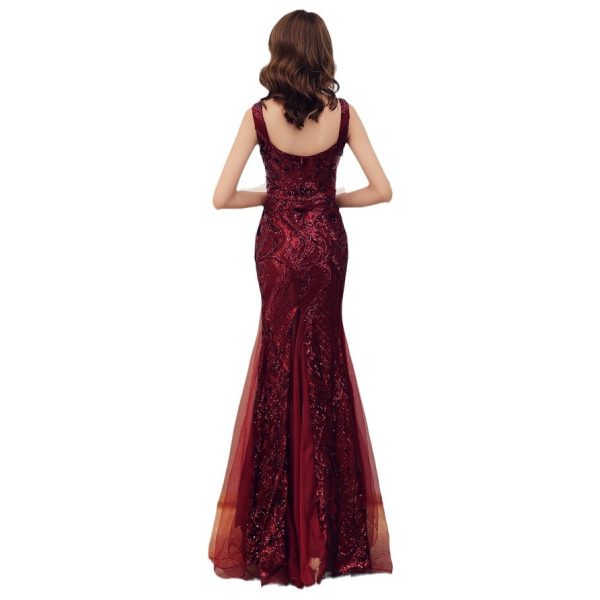Fishtail Long Summer Sequins Sling Evening Dress Banquet - Image 5