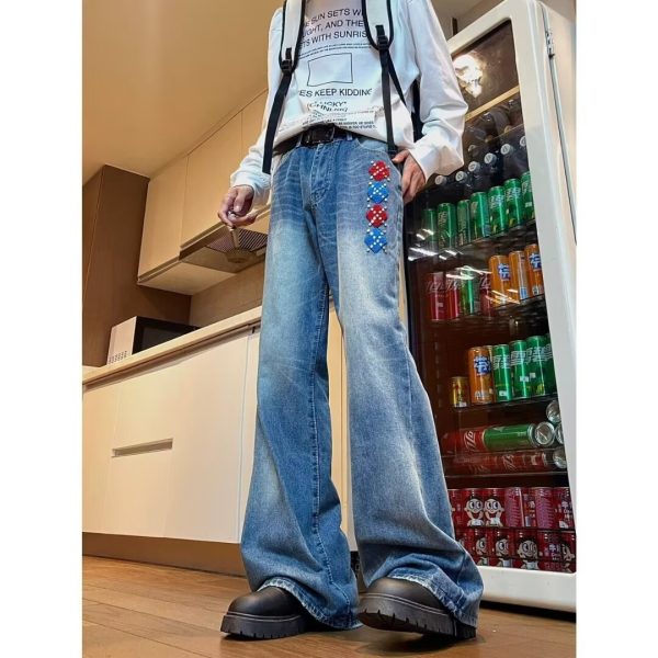 American-style Retro Washed Design Towel Embroidered Skinny Jeans For Women - Image 4