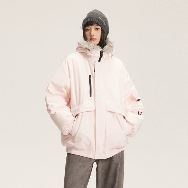 Retro Fur Collar Hood Parka Down Jacket Women's Winter Thickened - Image 4