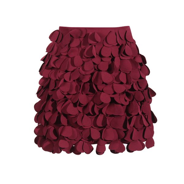 Design Sense Stitching Wafer Decoration Short A- Line Skirt - Image 4