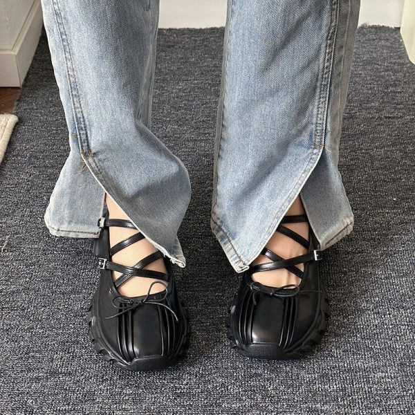 Women's Summer Retro Casual French Bowknot Shoes - Image 3
