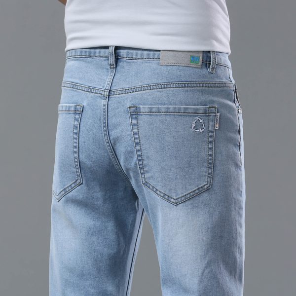Men's Pants Stretch Slim-fitting Small Straight Trousers - Image 2